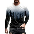 thumbnail image 1 of Patlollav Mens Tops Fashion Casual Round Neck Pullover Print Long Sleeve T-Shirt Blouse, 1 of 6