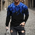 thumbnail image 1 of Patlollav Mens Tops Flame Print Round Neck Long Sleeve T-Shirt, 1 of 6