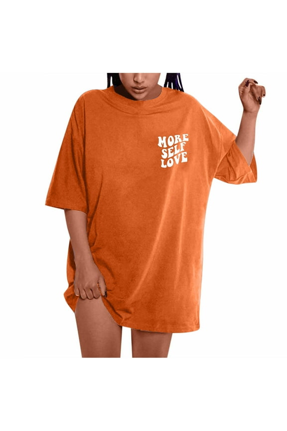 Tops for Womens Plus Size Slogan Graphic Drop Shoulder Short Sleeve Tops Summer Shirts