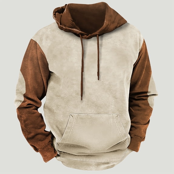 Patlollav Winter Sweatshirts,Mens Fall/Winter Long Sleeve Sweatshirts Comfortable Hooded Cotton Tops M-3XL