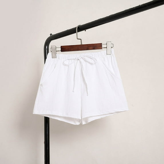 Patlollav Women Casual High Waist Shorts Ladies Wide Leg Solid Jeans Short Pants