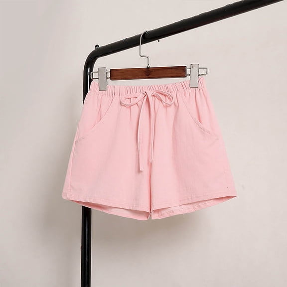 Patlollav Women Casual High Waist Shorts Ladies Wide Leg Solid Jeans Short Pants