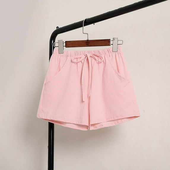 Patlollav Women Casual High Waist Shorts Ladies Wide Leg Solid Jeans Short Pants