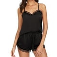 thumbnail image 1 of Patlollav Women Sleepwear Sleeveless Strap Nightwear Lace Trim Satin Cami Top Pajama Sets, 1 of 6