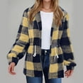 thumbnail image 1 of Patlollav Womens Cardigan Overcoat Winter Double-Sided Plush Fleece Plaid Long Coat Jackets, 1 of 6