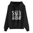 thumbnail image 1 of Patlollav Womens Funny Text Letter Printed Long Sleeve Blouse Pocket Pullover Tops Hoodies, 1 of 6