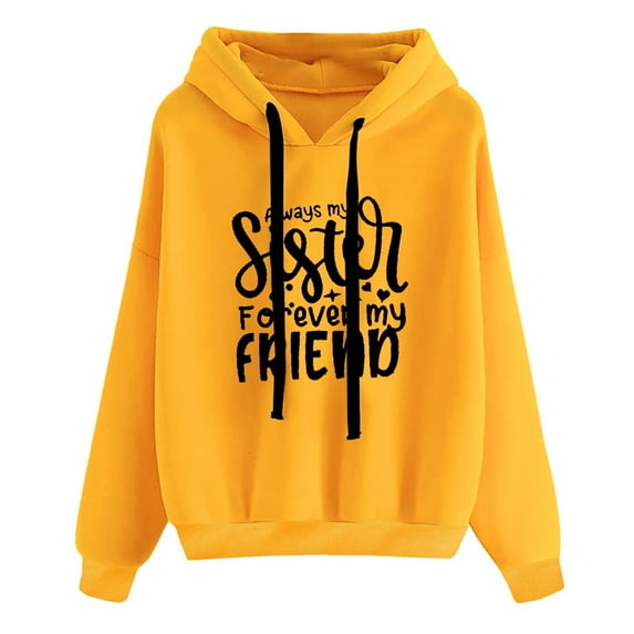 Patlollav Womens Funny Text Letter Printed Long Sleeve Blouse Pocket Pullover Tops Hoodies