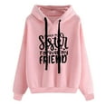 thumbnail image 1 of Patlollav Womens Funny Text Letter Printed Long Sleeve Blouse Pocket Pullover Tops Hoodies, 1 of 6