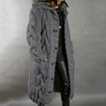 thumbnail image 1 of Patlollav Womens Hood Cardigan Large Size Sweater Pocket Single Breasted Long Sleeve Coat, 1 of 6