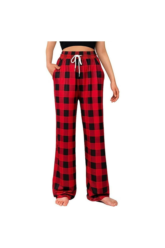 Womens Pajama Pants,Fashion Casual Loose Pocket Drawstring Print Trousers