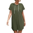 thumbnail image 1 of Patlollav Womens Summer Dresses Short Sleeve Bandage Casual Hat Solid Mini Dress, 1 of 6