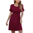 thumbnail image 1 of Patlollav Womens Summer Ruffle Short Sleeve Loose Swing T-Shirt Dresses Party Dress, 1 of 6