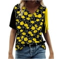 thumbnail image 1 of Patlollav Clearance Womens Tops,Womens Casual Tshirt Floral Print V-Neck Short Sleeve Pullover Blouse Tops, 1 of 5
