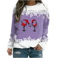 thumbnail image 1 of Patlollav Clearance Womens Winter Tops Printed Loose T-Shirt Round Neck Long Sleeve Blouse, 1 of 6