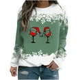 thumbnail image 1 of Patlollav Clearance Womens Winter Tops Printed Loose T-Shirt Round Neck Long Sleeve Blouse, 1 of 6