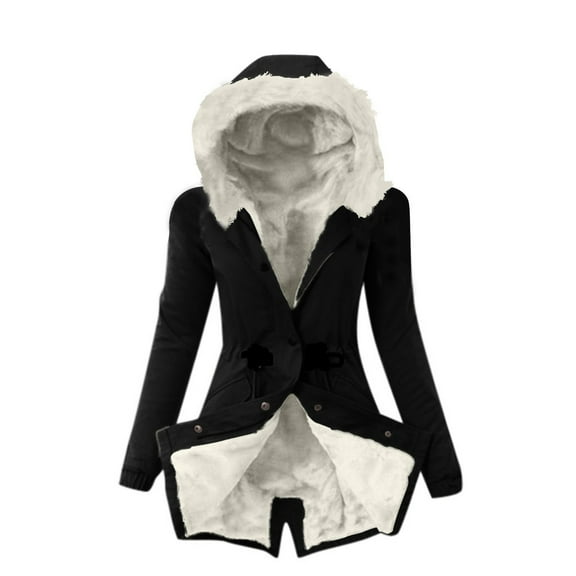 Patlollav Coats for Women 2022,Flash Picks Ladies Lining Coat Women's Winter Warm Thick Long Jacket Hooded Overcoat