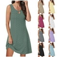 thumbnail image 1 of Patlollav Dress Womens Fashion Casual Round-Neck Vintage Print Sleeveless Dresses, 1 of 6