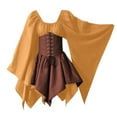 thumbnail image 1 of Patlollav Dresses for Women,Flash Picks Women's Costumes Gothic Retro Long Sleeve Corset Dresses Long Sleeve Mid-Calf Dress, 1 of 6