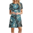 thumbnail image 1 of Patlollav Dresses for Women,Women's Summer Printed Casual Short Sleeve Round Neck Knee Length Dresses, 1 of 6