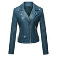 thumbnail image 1 of Patlollav Fall Winter Womens Leather Jackets,Ladies Long Sleeve Short Lapel Jacket Coats, 1 of 5