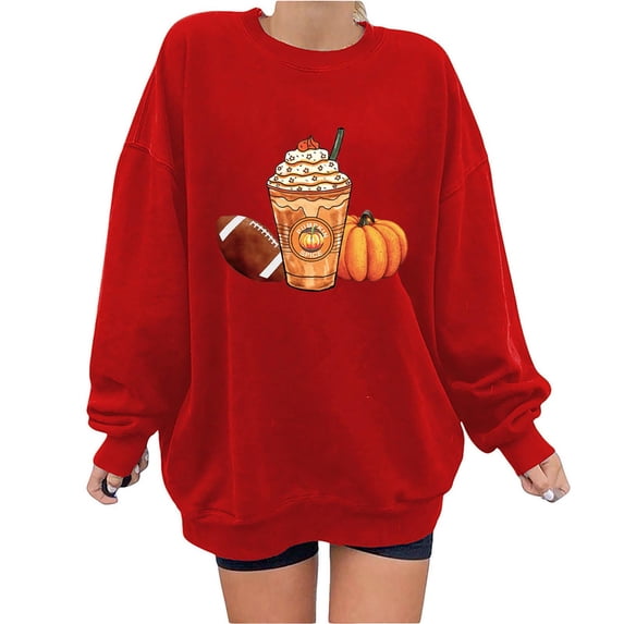 Patlollav Fall Winter Womens Sweatershirt,Ladies Loose Long Sleeve Casual Pullover Tops Halloween