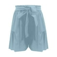 thumbnail image 1 of Patlollav High Waisted Linen Shorts for Women Lightweight Summer Beach Paper Bag Shorts with Pockets, 1 of 6