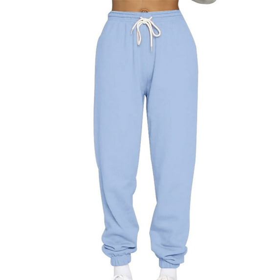 Patlollav Joggers for Womens Fleece Pants Casual Loose Sports Sweatpants Ankle Banded Trousers