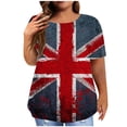 thumbnail image 1 of Patlollav July 4Th Tshirt For Women Plus Size Short Sleeve Tops Usa Flag Graphic Print Blouses Independence Day Plus Size Tee Shirt, 1 of 6