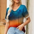 thumbnail image 1 of Patlollav Ladies Tops Spring and Summer Casual Loose and Comfortable V-Neck Short Sleeved T-Shirt, 1 of 6