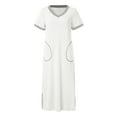 thumbnail image 1 of Patlollav Ladies Dress,Women's Nightshirt Short Sleeve Nightgown Ultra-Soft Full Length Sleepwear Dress, 1 of 6