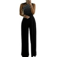 thumbnail image 1 of Patlollav Ladies Jumpsuit,Womens Diamond Solid Halter Jumpsuit Pajamas Casual Wide Leg Pants, 1 of 6
