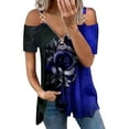 thumbnail image 1 of Patlollav Ladies Tops,Womens V-Neck Short Sleeve Strapless Tshirts Polluver Blouse Tank Tops, 1 of 5