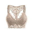 thumbnail image 1 of Patlollav Lingerie for Womens,Women's Plus Size Vest Crop Wire Free Bra Lace Lingerie Sexy V-Neck Underwear, 1 of 6