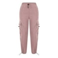 thumbnail image 1 of Patlollav Long Pants Womens Street Style Vintage Pocket Tie Elastic Waist Casual Work Pants, 1 of 6