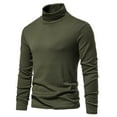 thumbnail image 1 of Patlollav Men Bottoms Tops Casual Long Sleeve High Elasticity Turtleneck Blouse, 1 of 5