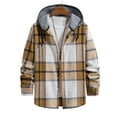 thumbnail image 1 of Patlollav Men Casual Turndown Long Sleeve Button Closure Plaid Print Hooded Shirt, 1 of 5