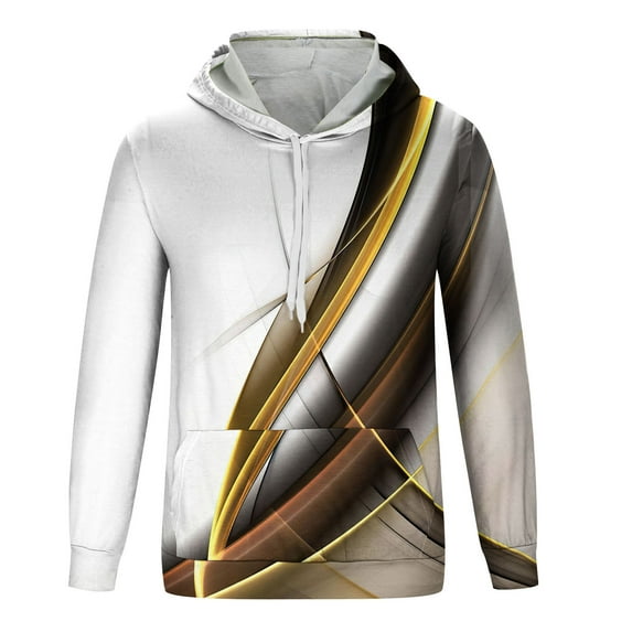 Patlollav Men Long Sleeve Tops Casual Fashion Round Neck Print Pullover Sweatshirt