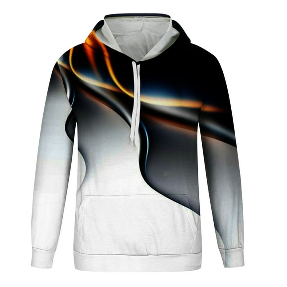 Patlollav Men Sweatshirts Casual Fashion Round Neck Print Pullover Long Sleeve Tops