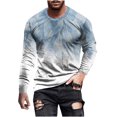 thumbnail image 1 of Patlollav Men T-Shirts Casual Round Neck Long Sleeve Pullover Print Blouse Tops, 1 of 5