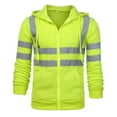 thumbnail image 1 of Patlollav Mens Cardigan Coats Reflective Strip Matching Color Long Sleeve Hooded Jacket, 1 of 5