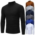 thumbnail image 1 of Patlollav Men Winter High-neck Solid Color Slim Long-sleeve Tops Men's Bottoming Shirt, 1 of 5