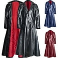 thumbnail image 1 of Patlollav Mens Gothic Long Coat Leather Coat Faux Leather Jacket Jackets S-5XL, 1 of 6
