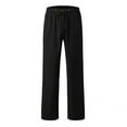 thumbnail image 1 of Patlollav Mens Linen Pants Drawstring Elastic Solid Color Loose Casual Trousers New, 1 of 4