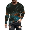 thumbnail image 1 of Patlollav Mens Long Sleeve T-Shirt Color Marble Sports Tops Blouses Shirts, 1 of 5