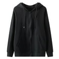 thumbnail image 1 of Patlollav Mens Long Sleeve Zipper Cardigan Hooded Solid Color Drawstring Sweatshirts, 1 of 2