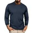 thumbnail image 1 of Patlollav Mens Shirts Slim Long Sleeve Round Neck Casual Bottoming Shirt T-Shirt Blouse, 1 of 6