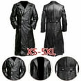 thumbnail image 1 of Patlollav Mens Solid Color Long-Sleeve Hooded Motorcycle Slim Leather Jacket, 1 of 6
