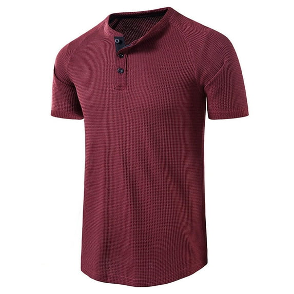 Patlollav Mens Sports Tops Short-Sleeve Stand-Up Collar Shirt T-Shirt Fashion Casual Blouse