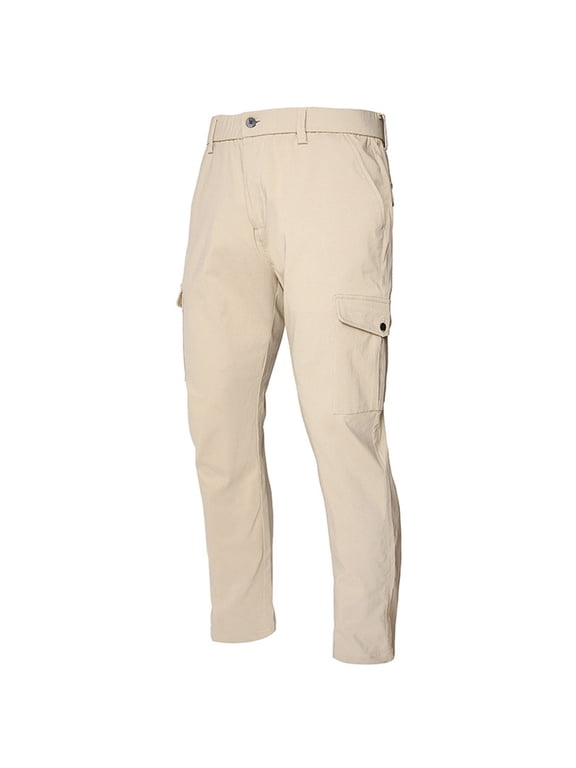 Mens Straight Leg Pants Daily Thin Casual Business Trousers