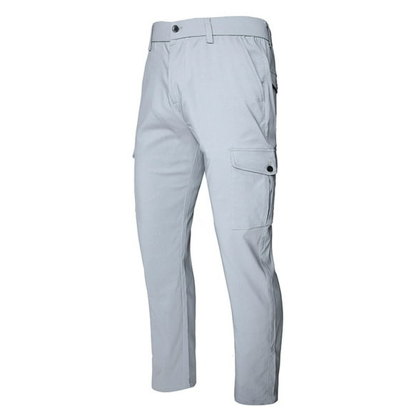 Patlollav Mens Straight Leg Pants Daily Thin Casual Business Trousers